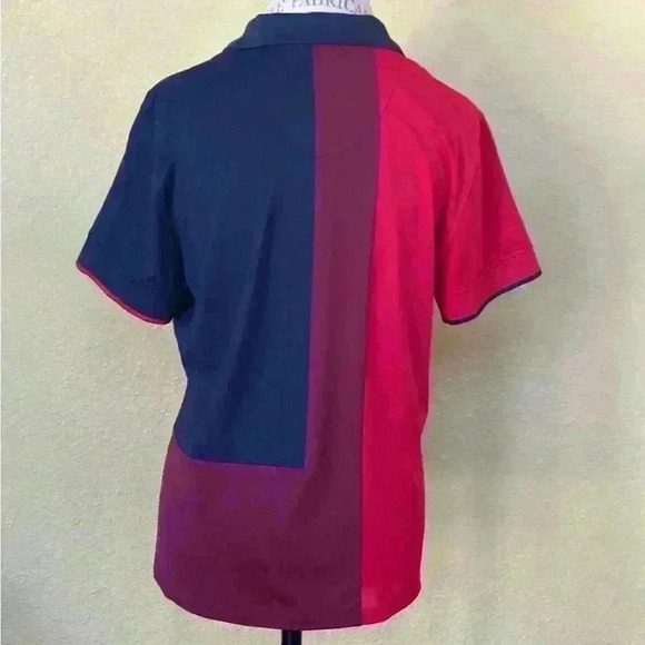 G/Fore Color Block Golf Polo Short Sleeve Shirt Red/Maroon/Navy Size XL EUC! - Picture 5 of 8